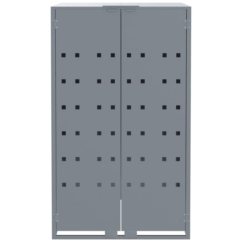 Casa si Gradina - Gradina si terasa - Mobilier exterior - Dulapuri si lazi depozitare exterior - Depozitare cos gunoi cu roti, 1 cos, gri, 69x79x117 cm, otel - Infinity.ro
