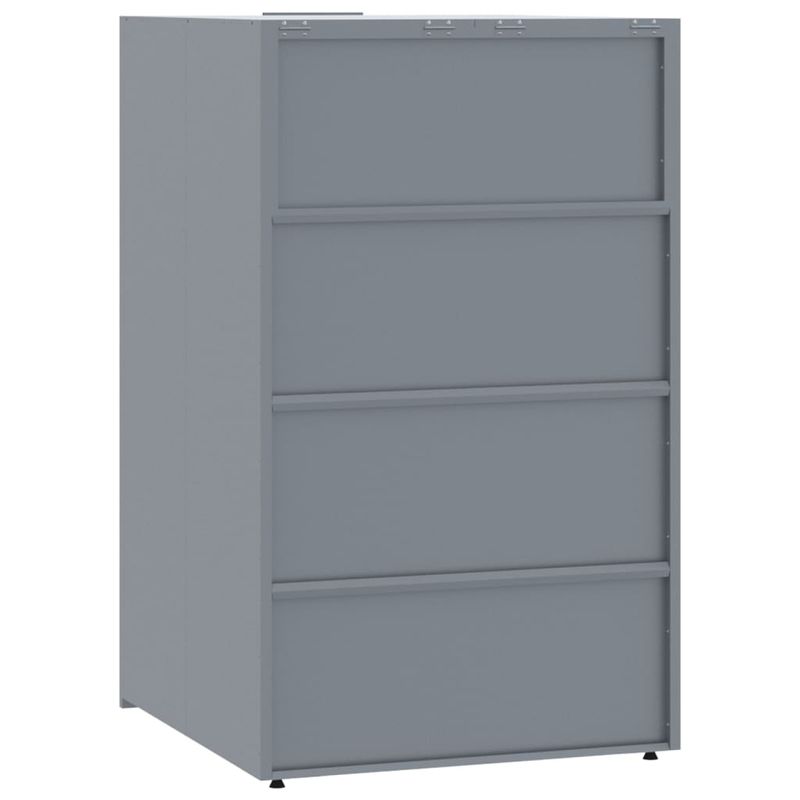 Casa si Gradina - Gradina si terasa - Mobilier exterior - Dulapuri si lazi depozitare exterior - Depozitare cos gunoi cu roti, 1 cos, gri, 69x79x117 cm, otel - Infinity.ro