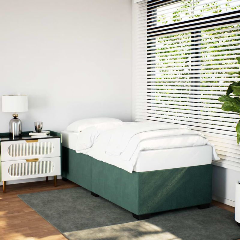 Casa si Gradina - Mobilier - Paturi si accesorii - Paturi - Cadru de pat, verde inchis, 80x200 cm, catifea - Infinity.ro