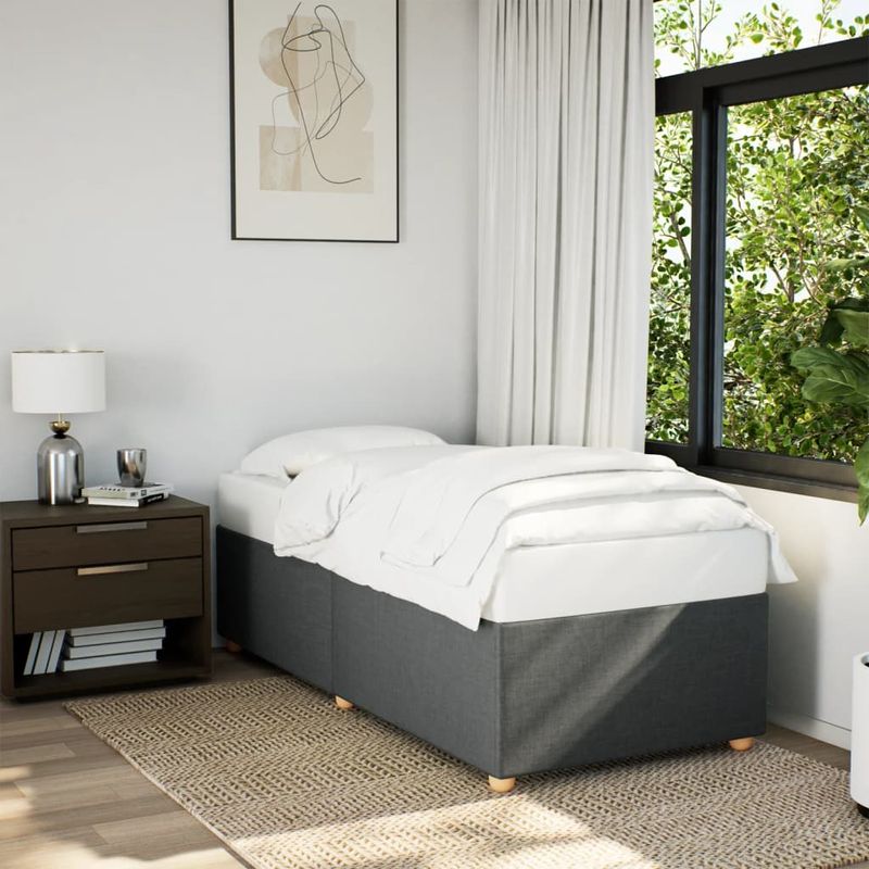 Casa si Gradina - Mobilier - Paturi si accesorii - Paturi - Cadru de pat, gri inchis, 80x200 cm, textil - Infinity.ro
