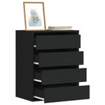 Casa si Gradina - Mobilier - Comode si corpuri - Comode - Dulap colt cu sertare negru 60x41x76 cm lemn prelucrat - Infinity.ro