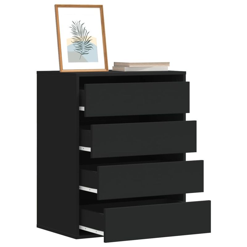 Casa si Gradina - Mobilier - Comode si corpuri - Comode - Dulap colt cu sertare negru 60x41x76 cm lemn prelucrat - Infinity.ro