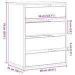 Casa si Gradina - Mobilier - Comode si corpuri - Comode - Dulap colt cu sertare negru 60x41x76 cm lemn prelucrat - Infinity.ro