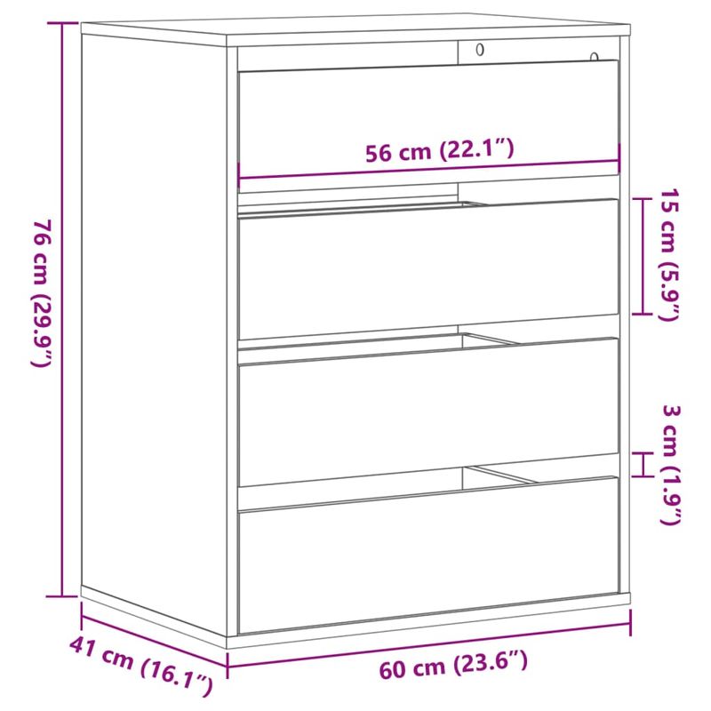 Casa si Gradina - Mobilier - Comode si corpuri - Comode - Dulap colt cu sertare negru 60x41x76 cm lemn prelucrat - Infinity.ro