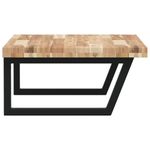 Casa si Gradina - Mobilier - Biblioteci si rafturi - Rafturi - Raft pentru lavoar montat pe perete, otel și lemn masiv acacia, maro și negru, mărime 100x60x4 cm, model trapez - Infinity.ro