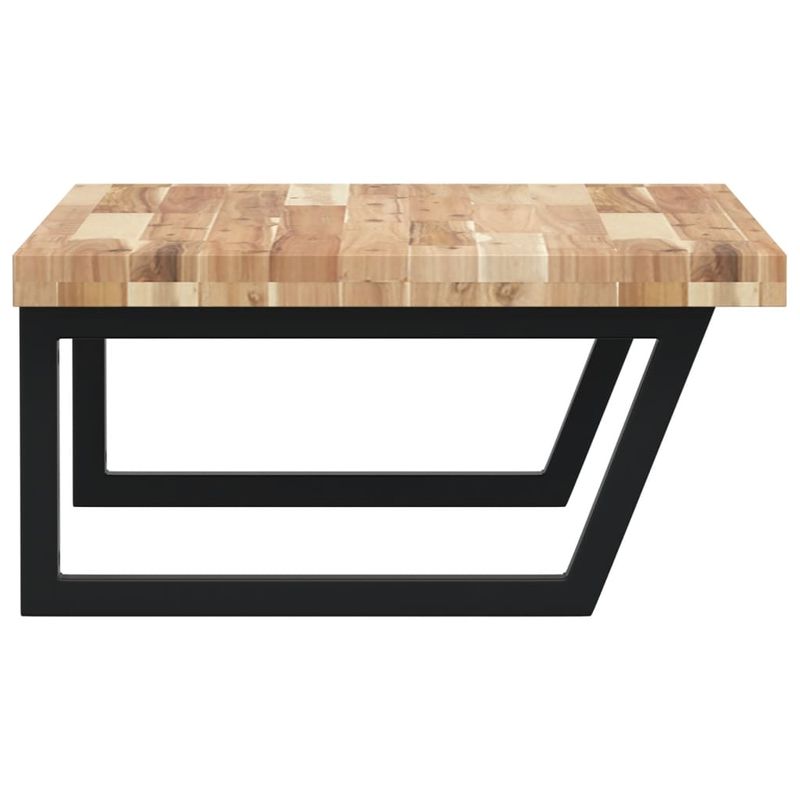 Casa si Gradina - Mobilier - Biblioteci si rafturi - Rafturi - Raft pentru lavoar montat pe perete, otel și lemn masiv acacia, maro și negru, mărime 100x60x4 cm, model trapez - Infinity.ro