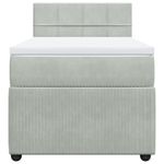 Casa si Gradina - Mobilier - Paturi si accesorii - Paturi - Pat continental cu saltea, gri deschis, 80x200 cm, catifea - Infinity.ro