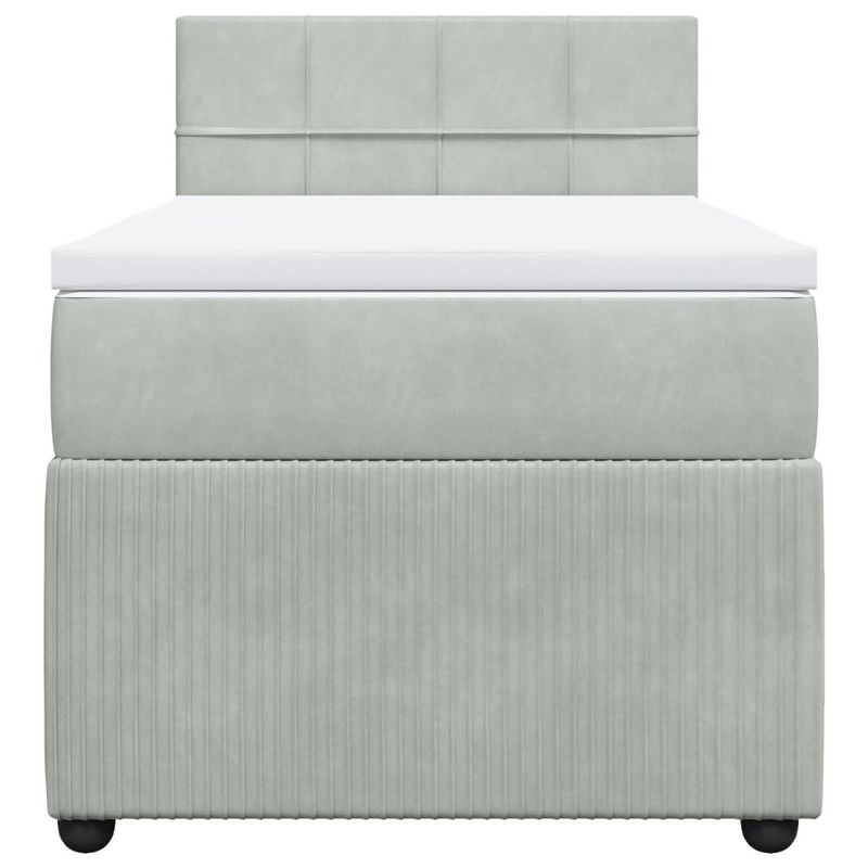 Casa si Gradina - Mobilier - Paturi si accesorii - Paturi - Pat continental cu saltea, gri deschis, 80x200 cm, catifea - Infinity.ro