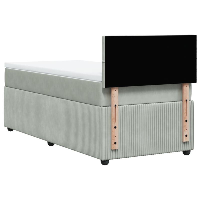 Casa si Gradina - Mobilier - Paturi si accesorii - Paturi - Pat continental cu saltea, gri deschis, 80x200 cm, catifea - Infinity.ro
