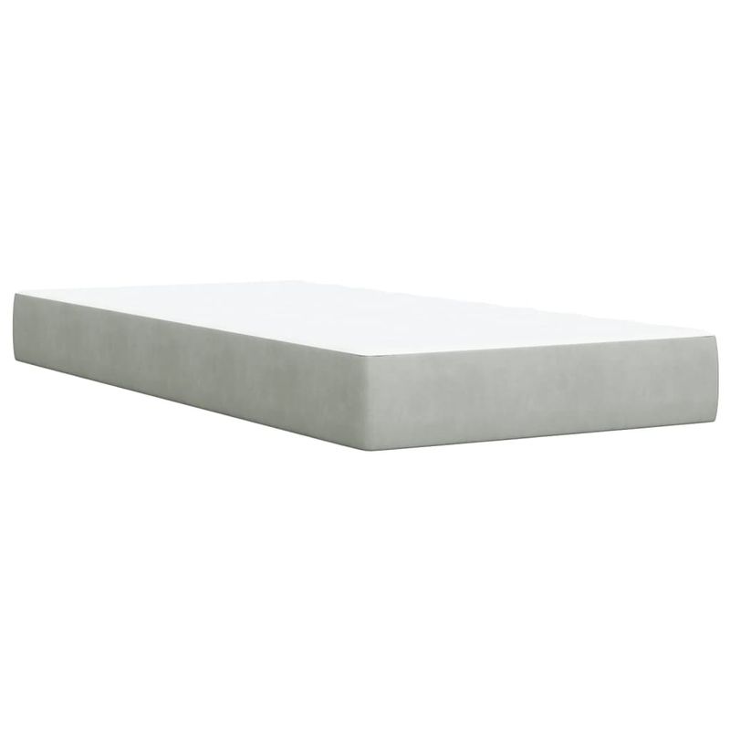 Casa si Gradina - Mobilier - Paturi si accesorii - Paturi - Pat continental cu saltea, gri deschis, 80x200 cm, catifea - Infinity.ro