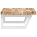 Casa si Gradina - Mobilier - Biblioteci si rafturi - Rafturi - Raft pentru lavoar montat pe perete, otel și lemn masiv acacia, maro și alb, mărime 60x50x4 cm, model trapez - Infinity.ro