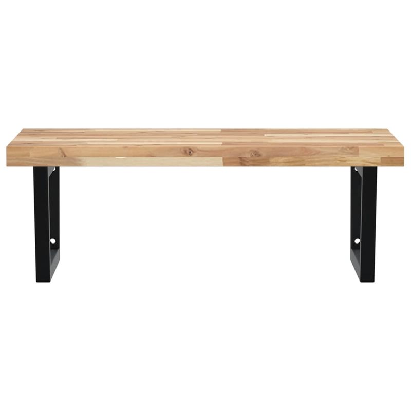 Casa si Gradina - Mobilier - Biblioteci si rafturi - Rafturi - Raft pentru lavoar montat pe perete, otel și lemn masiv acacia, maro și negru, mărime 80x60x4 cm, model trapez - Infinity.ro