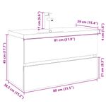 Casa si Gradina - Mobilier - Seturi de mobilier - Seturi baie - Set mobilier de baie, 2 piese, ceramica si lemn prelucrat - Infinity.ro