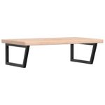Casa si Gradina - Mobilier - Biblioteci si rafturi - Rafturi - Raft pentru lavoar montat pe perete, otel și lemn masiv stejar, maro și negru, mărime 100x60x4 cm, model trapez - Infinity.ro