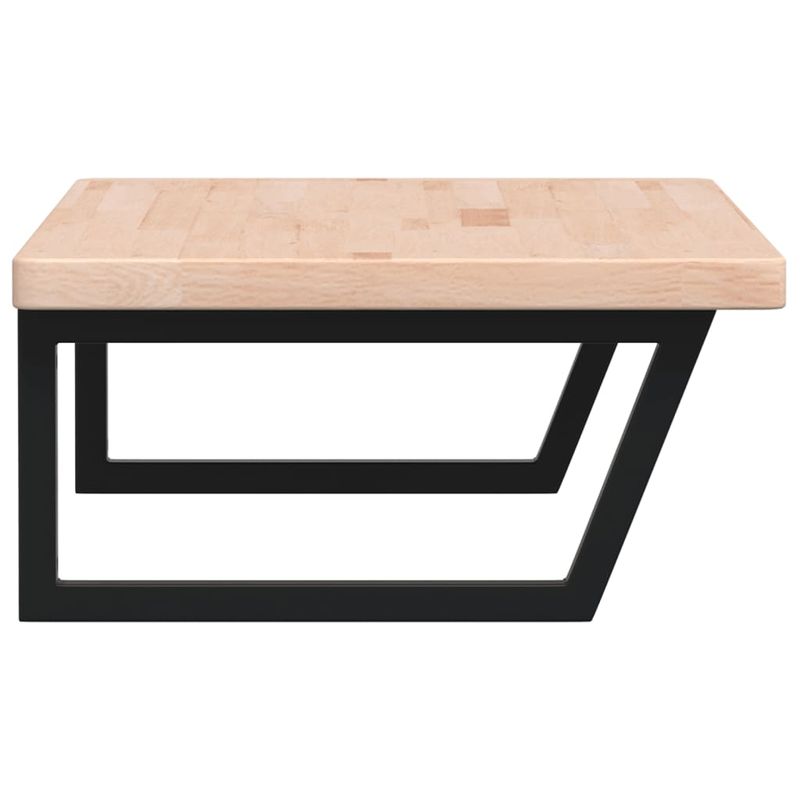 Casa si Gradina - Mobilier - Biblioteci si rafturi - Rafturi - Raft pentru lavoar montat pe perete, otel și lemn masiv stejar, maro și negru, mărime 100x60x4 cm, model trapez - Infinity.ro