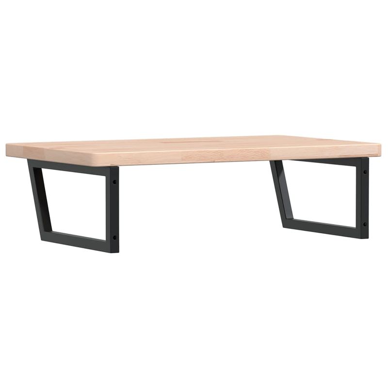 Casa si Gradina - Mobilier - Biblioteci si rafturi - Rafturi - Raft pentru lavoar montat pe perete, otel și lemn masiv stejar, maro și negru, mărime 100x60x4 cm, model trapez - Infinity.ro