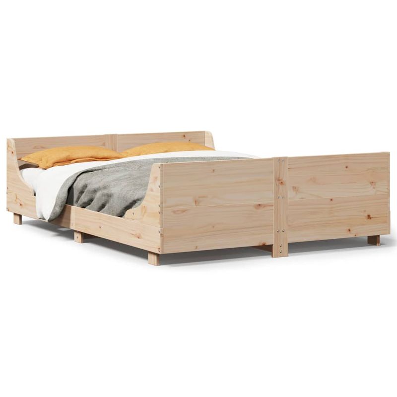 Casa si Gradina - Mobilier - Paturi si accesorii - Paturi - Cadru de pat cu tablie, 135x190 cm, lemn masiv de pin - Infinity.ro