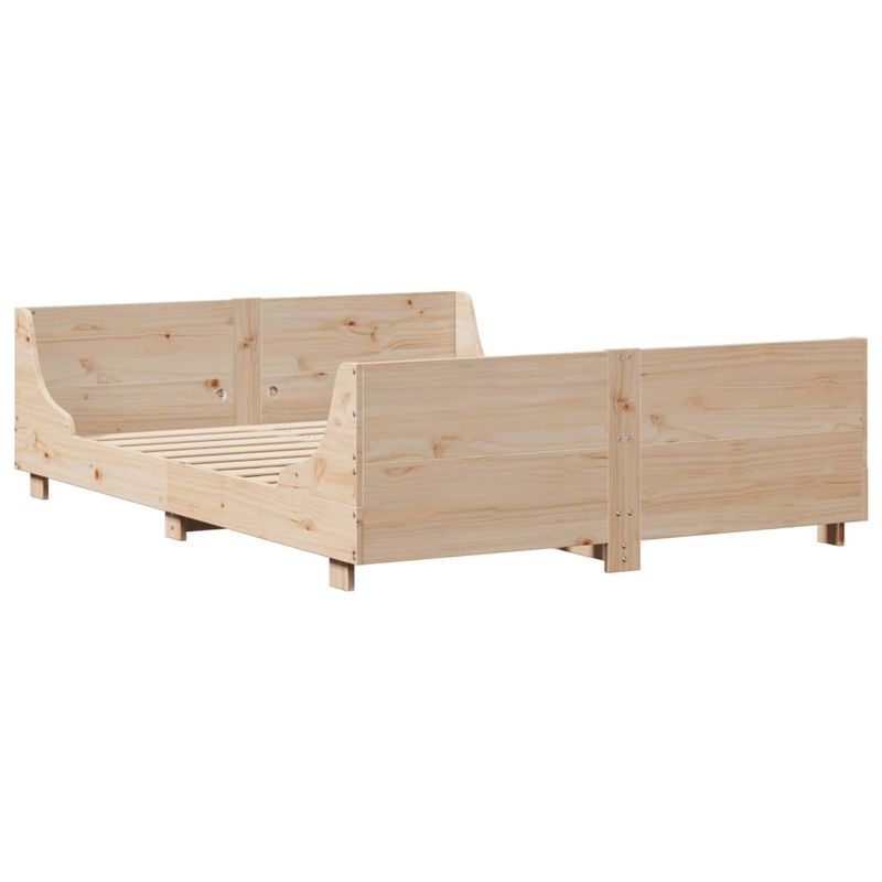 Casa si Gradina - Mobilier - Paturi si accesorii - Paturi - Cadru de pat cu tablie, 135x190 cm, lemn masiv de pin - Infinity.ro