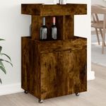 Casa si Gradina - Mobilier - Comode si corpuri - Comode - Carucior de bar, stejar fumuriu, 50x41x89 cm, lemn prelucrat - Infinity.ro