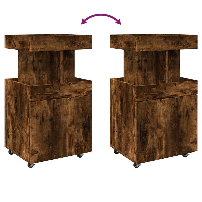 Casa si Gradina - Mobilier - Comode si corpuri - Comode - Carucior de bar, stejar fumuriu, 50x41x89 cm, lemn prelucrat - Infinity.ro