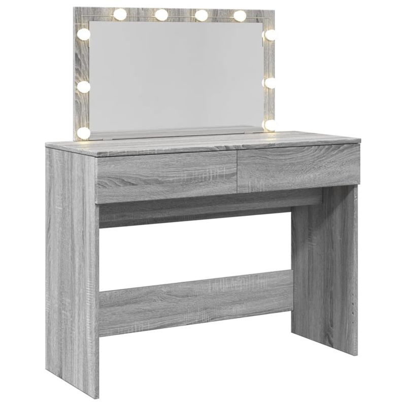 Casa si Gradina - Mobilier - Comode si corpuri - Masute de toaleta - Masa de toaleta cu LED, sonoma gri, 100x40x120 cm - Infinity.ro