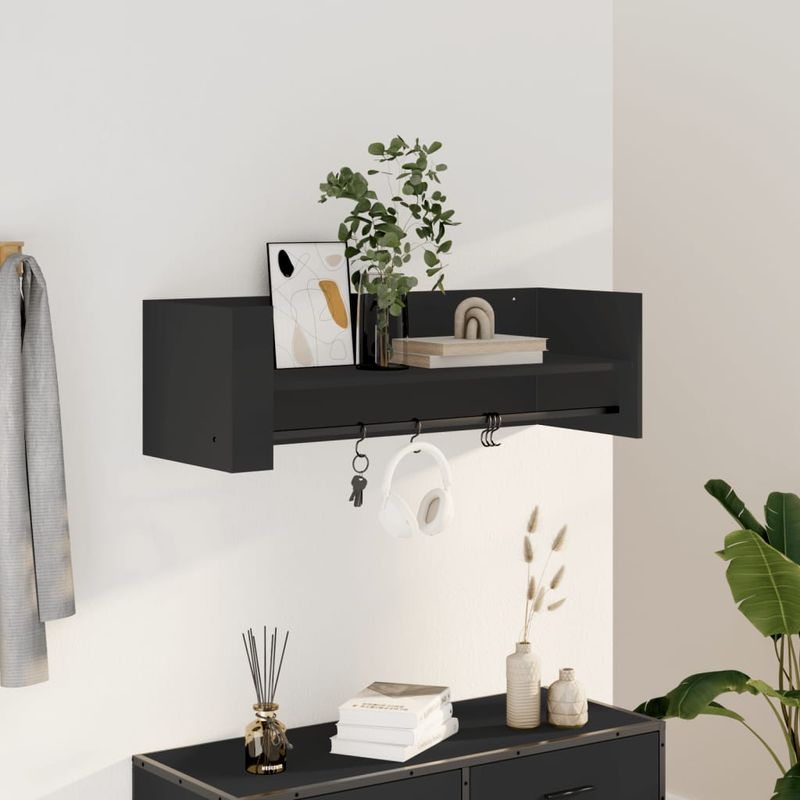 Casa si Gradina - Mobilier - Biblioteci si rafturi - Rafturi - Raft de perete, negru, 100x35x30,5 cm, lemn prelucrat - Infinity.ro