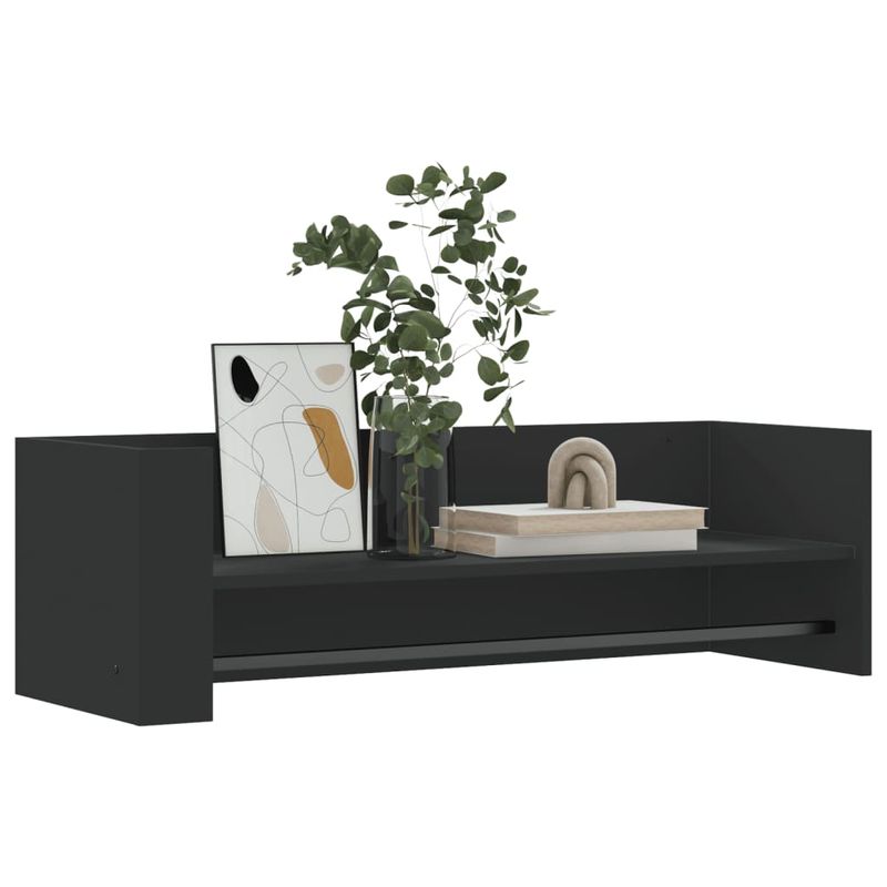 Casa si Gradina - Mobilier - Biblioteci si rafturi - Rafturi - Raft de perete, negru, 100x35x30,5 cm, lemn prelucrat - Infinity.ro