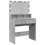 Casa si Gradina - Mobilier - Comode si corpuri - Masute de toaleta - Masa de toaleta cu LED, gri beton, 80x41x134,5 cm - Infinity.ro