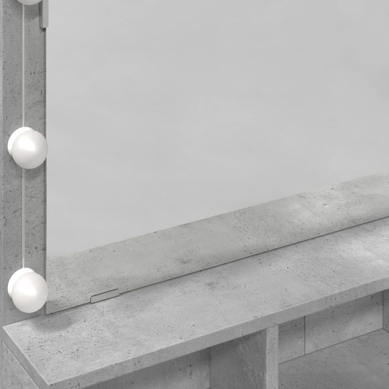 Casa si Gradina - Mobilier - Comode si corpuri - Masute de toaleta - Masa de toaleta cu LED, gri beton, 80x41x134,5 cm - Infinity.ro