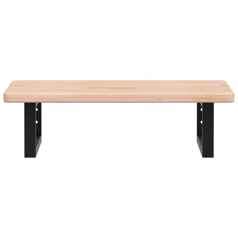 Casa si Gradina - Mobilier - Biblioteci si rafturi - Rafturi - Raft pentru lavoar montat pe perete, otel și lemn masiv stejar, maro și negru, mărime 60x40x2.5 cm, model dreptunghiular - Infinity.ro