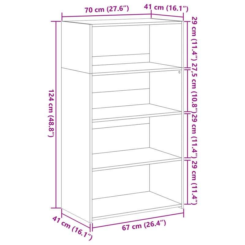 Casa si Gradina - Mobilier - Comode si corpuri - Corpuri bucatarie - Dulap inalt, stejar fumuriu, 70x41x124 cm, lemn prelucrat - Infinity.ro