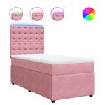 Casa si Gradina - Mobilier - Paturi si accesorii - Paturi - Pat box spring cu saltea, roz, 80x200 cm, catifea - Infinity.ro