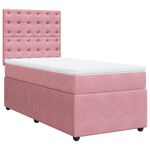 Casa si Gradina - Mobilier - Paturi si accesorii - Paturi - Pat box spring cu saltea, roz, 80x200 cm, catifea - Infinity.ro