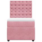 Casa si Gradina - Mobilier - Paturi si accesorii - Paturi - Pat box spring cu saltea, roz, 80x200 cm, catifea - Infinity.ro