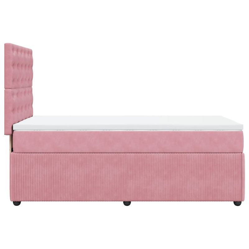 Casa si Gradina - Mobilier - Paturi si accesorii - Paturi - Pat box spring cu saltea, roz, 80x200 cm, catifea - Infinity.ro