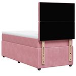Casa si Gradina - Mobilier - Paturi si accesorii - Paturi - Pat box spring cu saltea, roz, 80x200 cm, catifea - Infinity.ro