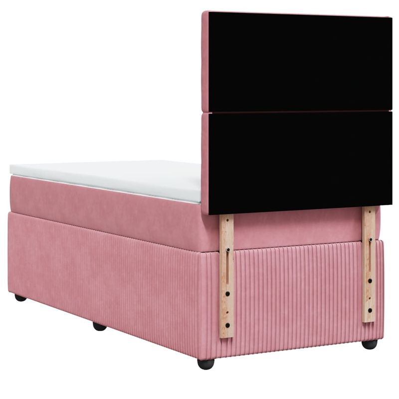 Casa si Gradina - Mobilier - Paturi si accesorii - Paturi - Pat box spring cu saltea, roz, 80x200 cm, catifea - Infinity.ro