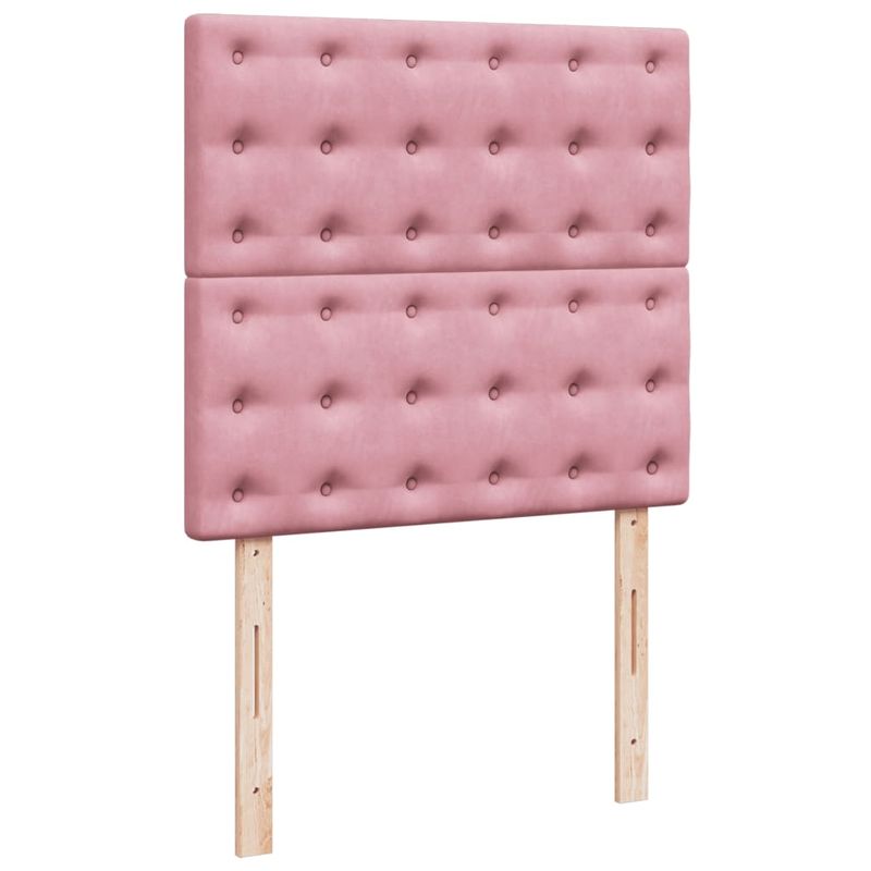 Casa si Gradina - Mobilier - Paturi si accesorii - Paturi - Pat box spring cu saltea, roz, 80x200 cm, catifea - Infinity.ro