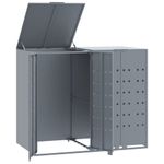 Casa si Gradina - Gradina si terasa - Mobilier exterior - Dulapuri si lazi depozitare exterior - Depozitare cos gunoi cu roti 2 cosuri gri 138x79x117 cm otel - Infinity.ro