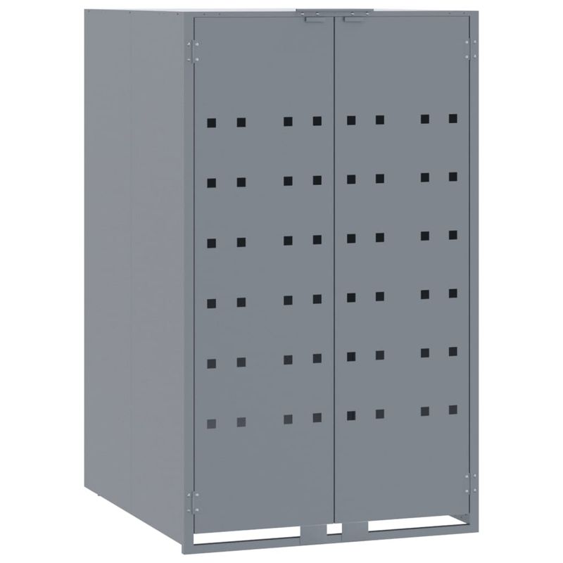 Casa si Gradina - Gradina si terasa - Mobilier exterior - Dulapuri si lazi depozitare exterior - Depozitare cos gunoi cu roti 2 cosuri gri 138x79x117 cm otel - Infinity.ro