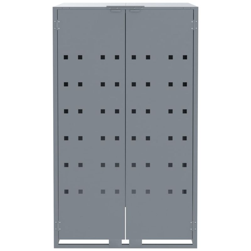 Casa si Gradina - Gradina si terasa - Mobilier exterior - Dulapuri si lazi depozitare exterior - Depozitare cos gunoi cu roti 2 cosuri gri 138x79x117 cm otel - Infinity.ro