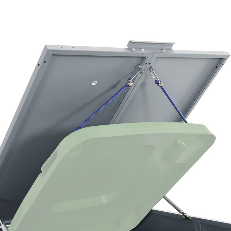 Casa si Gradina - Gradina si terasa - Mobilier exterior - Dulapuri si lazi depozitare exterior - Depozitare cos gunoi cu roti 2 cosuri gri 138x79x117 cm otel - Infinity.ro