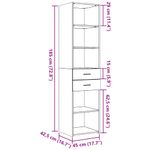 Casa si Gradina - Mobilier - Comode si corpuri - Corpuri bucatarie - Dulap inalt, alb, 45x42,5x185 cm, lemn compozit - Infinity.ro