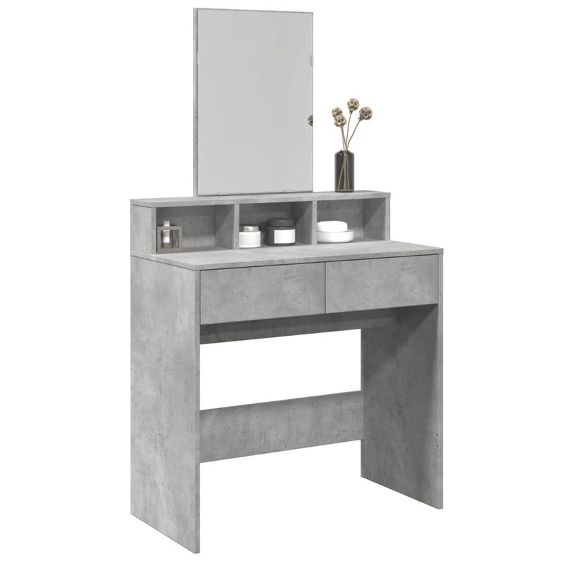 Casa si Gradina - Mobilier - Comode si corpuri - Masute de toaleta - Masa de toaleta cu oglinda, gri beton, 80x41x144,5 cm - Infinity.ro