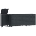 Casa si Gradina - Gradina si terasa - Mobilier exterior - Dulapuri si lazi depozitare exterior - Depozitare cos gunoi roti 5 cosuri antracit 345x79x117 cm otel - Infinity.ro