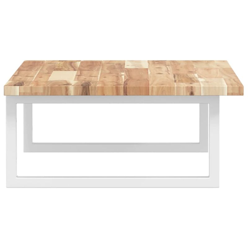 Casa si Gradina - Mobilier - Biblioteci si rafturi - Rafturi - Raft pentru lavoar montat pe perete, otel și lemn masiv acacia, maro și alb, mărime 100x50x2 cm, model dreptunghiular - Infinity.ro