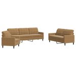 Casa si Gradina - Mobilier - Seturi de mobilier - Seturi living - Set de canapele cu perne, 3 piese, maro, catifea - Infinity.ro