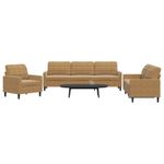 Casa si Gradina - Mobilier - Seturi de mobilier - Seturi living - Set de canapele cu perne, 3 piese, maro, catifea - Infinity.ro