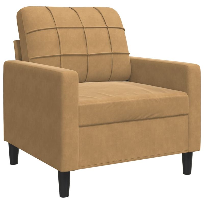Casa si Gradina - Mobilier - Seturi de mobilier - Seturi living - Set de canapele cu perne, 3 piese, maro, catifea - Infinity.ro