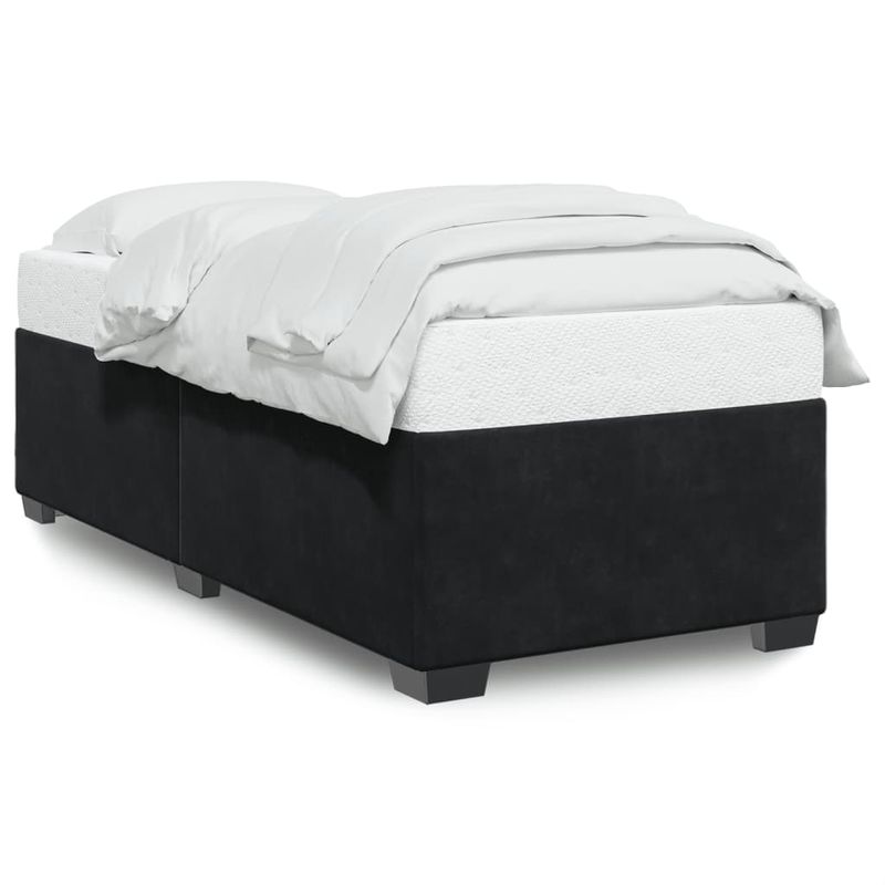 Casa si Gradina - Mobilier - Paturi si accesorii - Paturi - Cadru de pat, negru, 90x190 cm, catifea - Infinity.ro